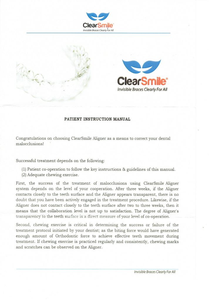 clearsmile-patient-instructions